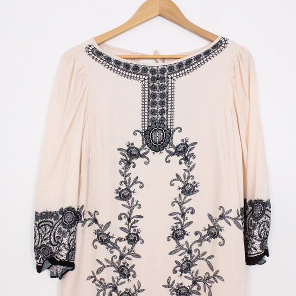 *Max Edition 3/4 Sleeve Cream and Black Shift Dress NWT - Picture 3 of 7